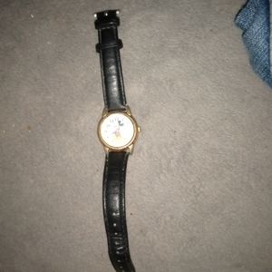 Vintage Mickey Mouse leather band watch
